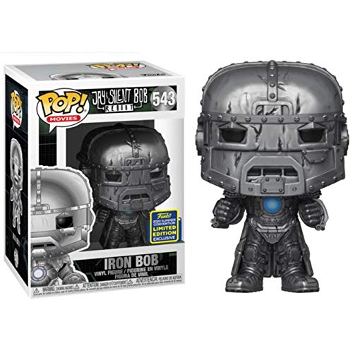 Iron Bob vinyl figure and box, metallic armor helmet with blue chest light