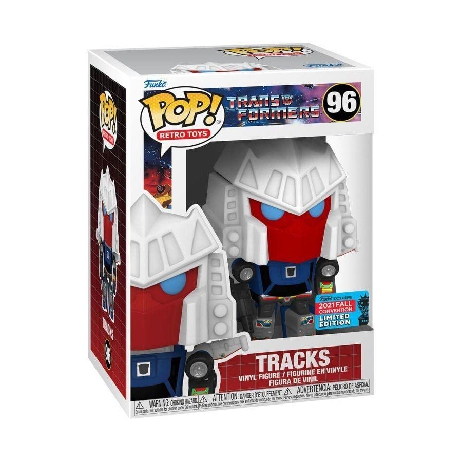 Vinyl figure in display box; white armor, red face with blue eyes, blue legs