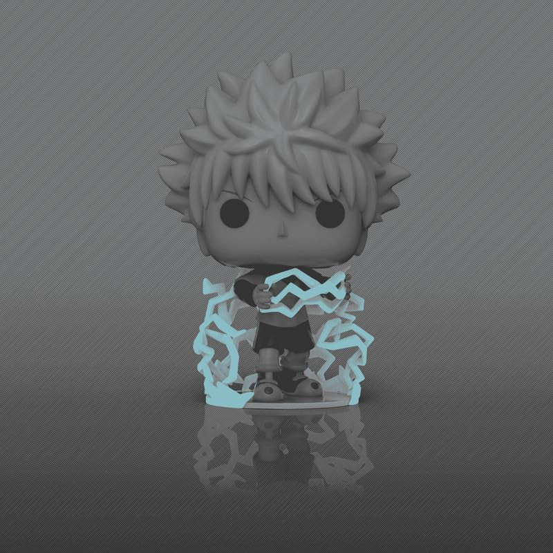 Glow-in-the-dark vinyl figurine of Killua Zoldyck holding chains with blue glow