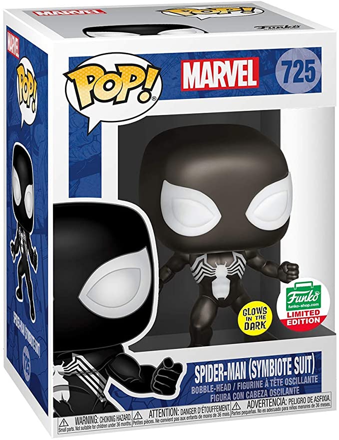 Pop! Marvel Spiderman in Symbiote Suit Glow in the Dark Funko Shop Exclusive Limited Edition