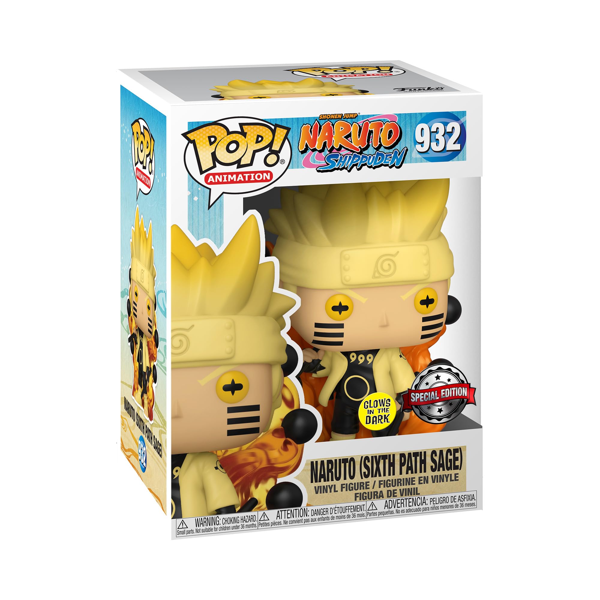 Vinyl collectible figure in retail box with Naruto character, sixth path sage, special edition
