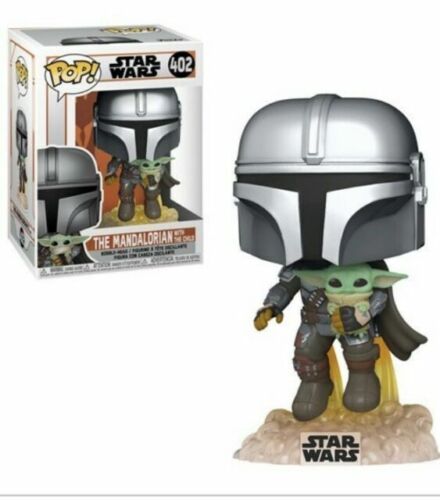 Funko Pop Star Wars Mandalorian Jet Pack Holding Child 402