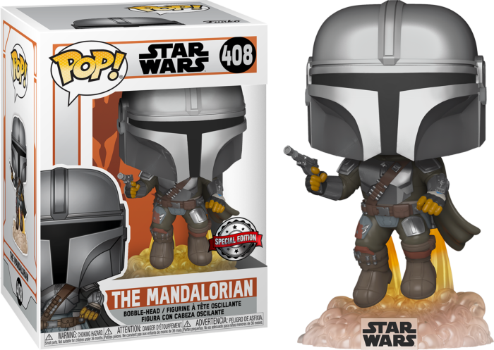 Funko Pop! Star Wars Mandalorian Flying with Blaster Jetpack #408
