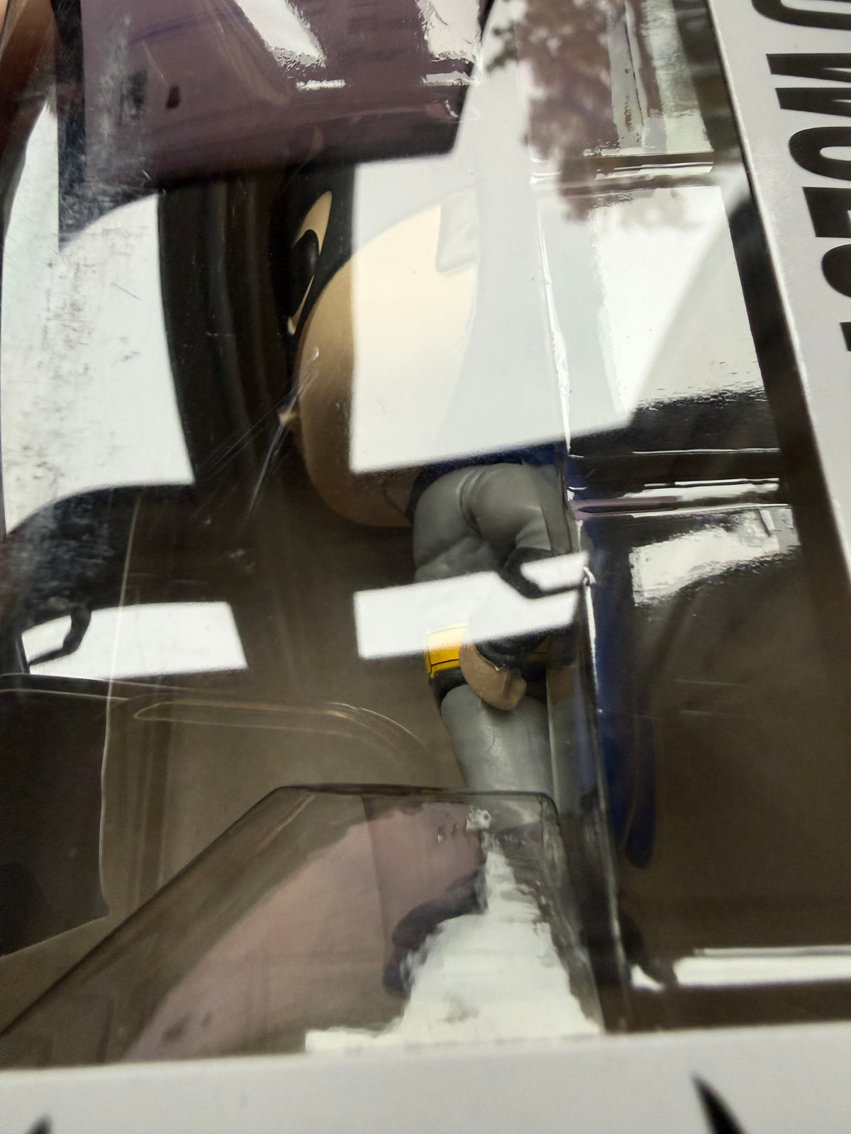 Howard Wolowitz as Batman Funko Pop vinyl figure visible behind clear window in box
