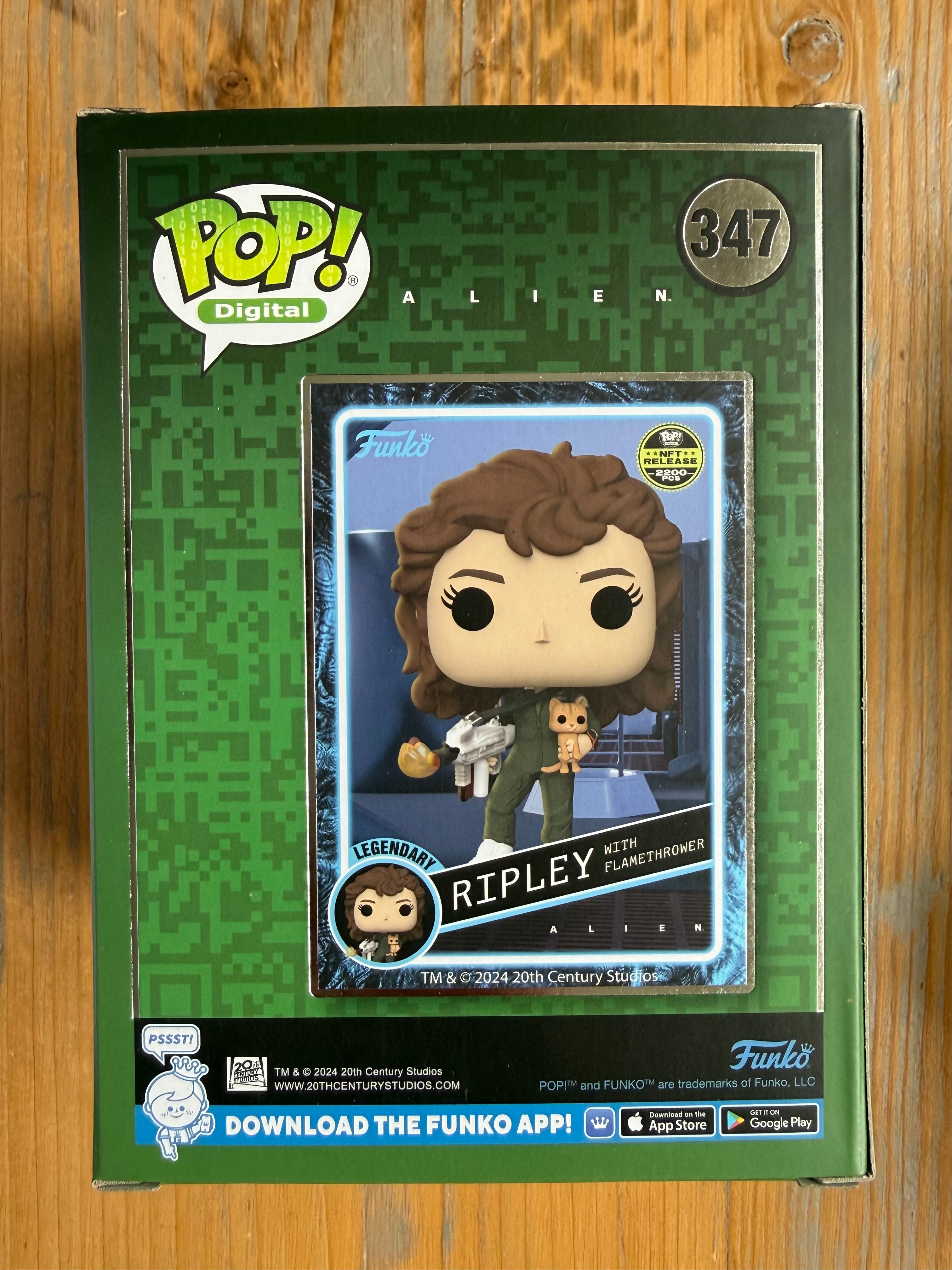Funko Pop! Digital Ripley with flamethrower figure in box, #347, facing front