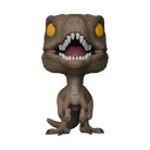 Funko Pop! Velociraptor vinyl figure with yellow eyes and open-jaw smile
