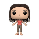 Vinyl collectible figure with dark hair headband, red sleeveless top, tan pants, sneakers