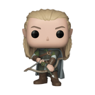 Funko Pop! vinyl Legolas figure with long blond hair, green tunic, and sword