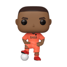 Vinyl Pop! Football figure in orange PSG away kit holding a soccer ball