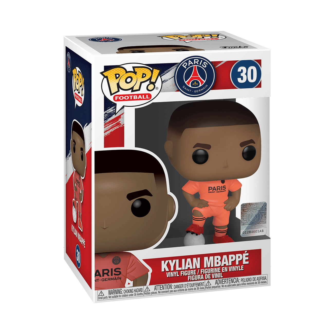 Boxed vinyl Pop! Football figure of PSG player in orange away kit