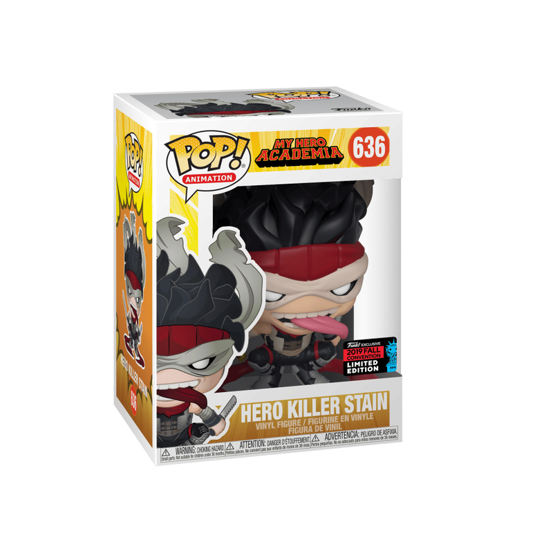Funko Pop! vinyl figure packaging with 'My Hero Academia' branding on a white background