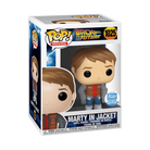 Funko Pop! vinyl figure packaging for Marty McFly in 'Back to the Future' with Pop! logo and figure image.