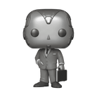 Gray 50s Vision Funko Pop vinyl figure in suit, holding black briefcase