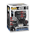 Funko Pop! Star Wars Hunter (Kamino) figure in box, grey armor with red accents, pin.