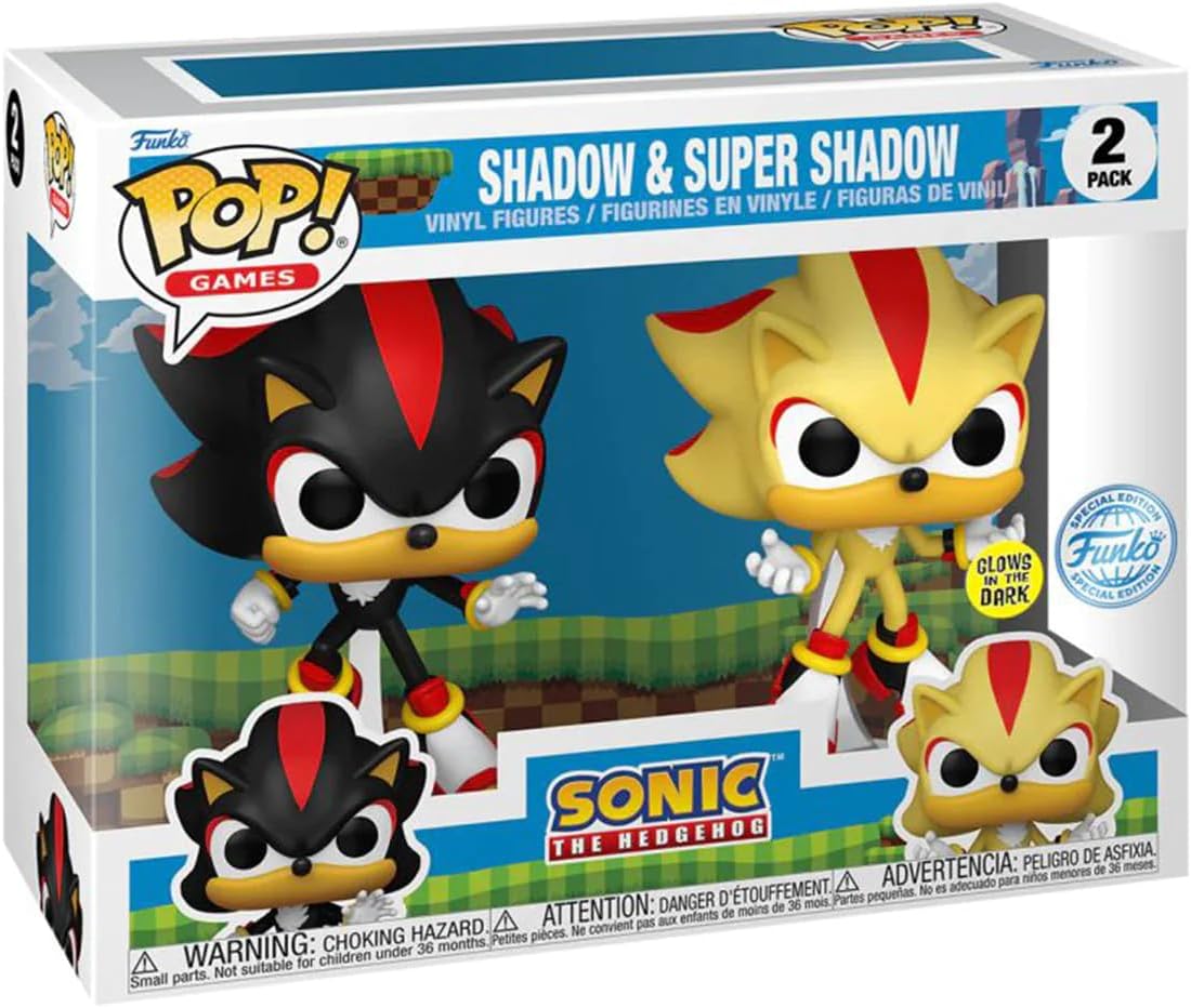 Funko Pop! Games: Sonic The Hedgehog - Shadow & Super Shadow (Glow
