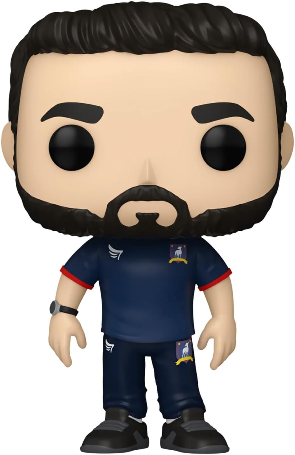 Roy Kent Funko Pop! vinyl figure, dark beard, blue coach shirt and pants