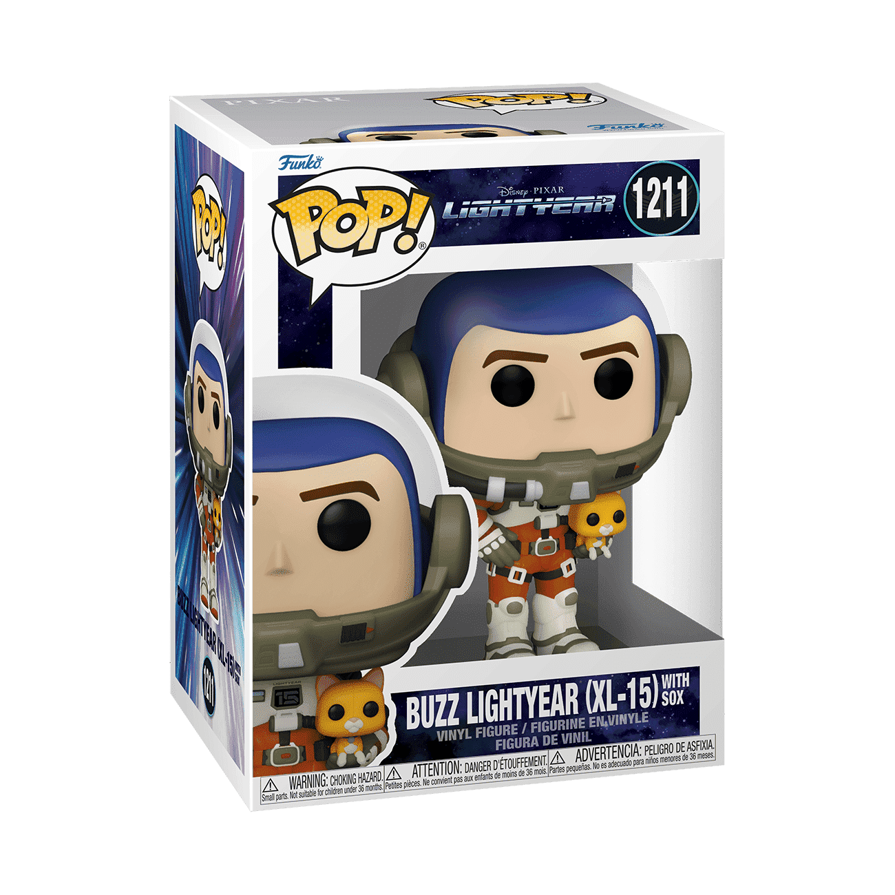 Funko Pop! Buzz Lightyear (XL-15) vinyl figure with Sox on boxed packaging, #1211