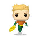 Aquaman Funko Pop! vinyl figure on stand, blonde hair, orange top, green pants