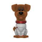 Funko Soda Cosmo dog figure front view in white suit with red collar and black eyes