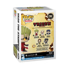 Vinyl collectible box back showing character lineup and TRIGUN logo and details.