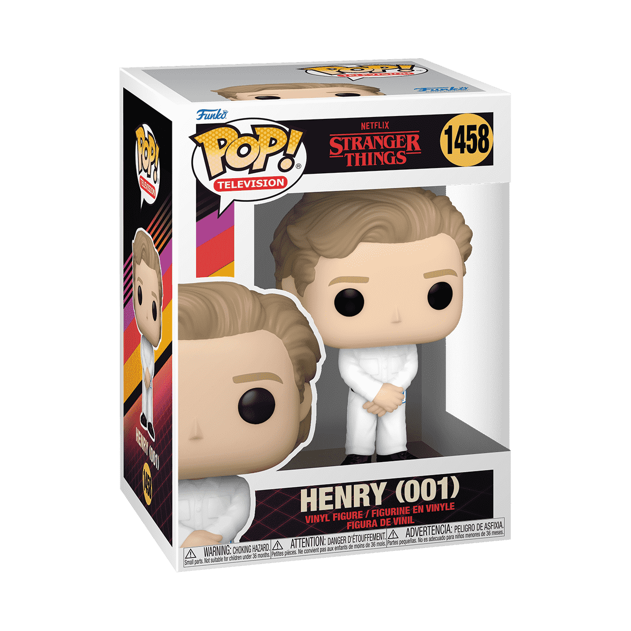 Funko Pop! vinyl figure packaging for 'Stranger Things' with Henry figure inside