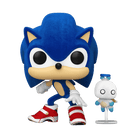 Funko Pop! Sonic vinyl figure in blue holding hero Chao on stand