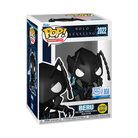 Glow-in-the-dark vinyl figure in box, black insect-cat character with blue accents
