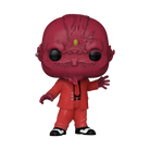 Vinyl collectible Sweet figure with dark red face, yellow eye, and red suit