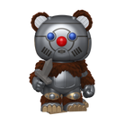 Ro-Bear Bill vinyl figure, gray bear head with blue and red eyes.