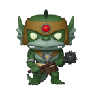 Slithe vinyl figure, green body with red visor, holding a staff with star on end.