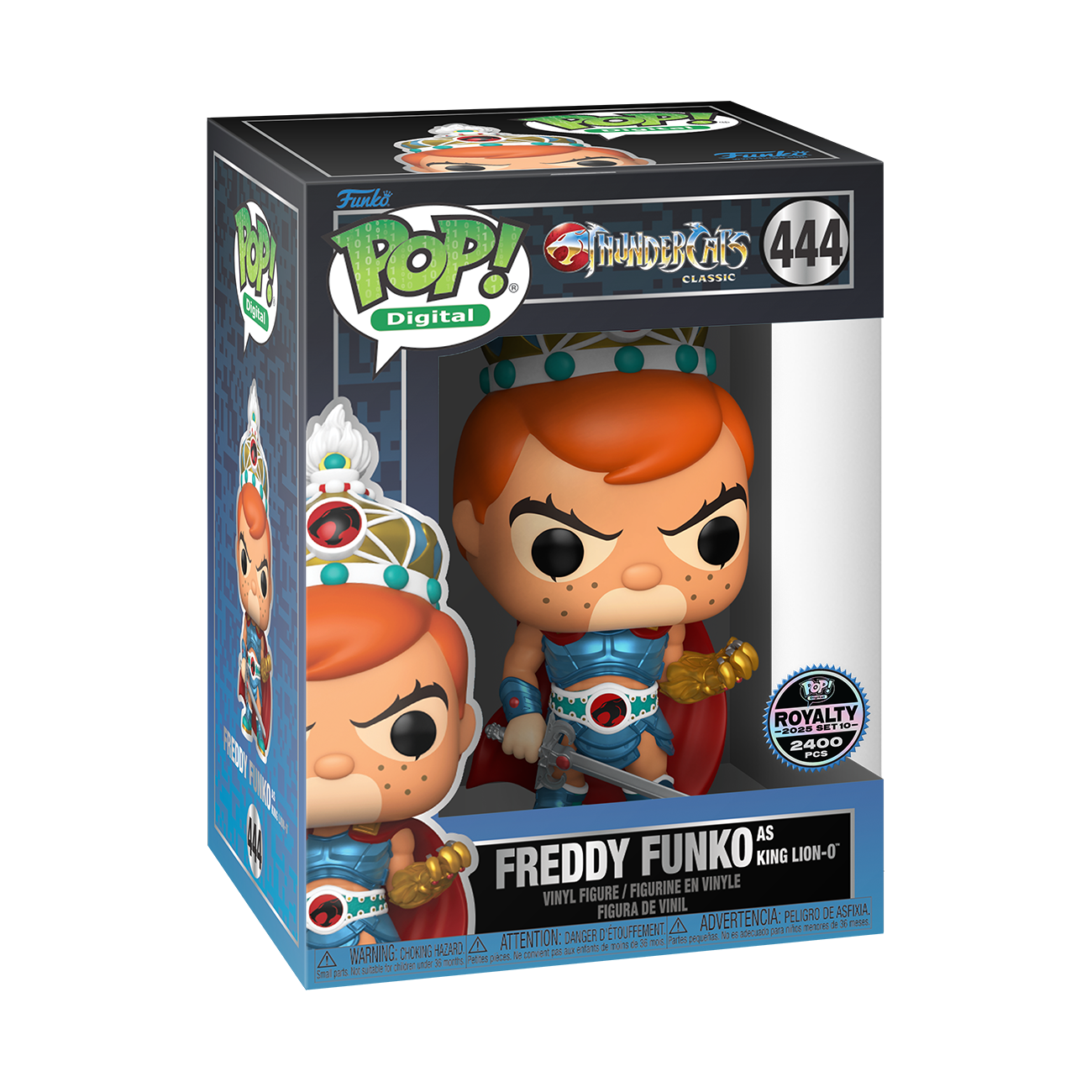 Freddy Funko as King Lion-O vinyl figure in Funko Pop! box, orange hair, #444.