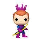 Freddy Funko as Hawkeye Funko Pop figure, purple crown and gold arrow