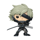 Raiden vinyl action figure with pale green hair, black face guard, and dual blades