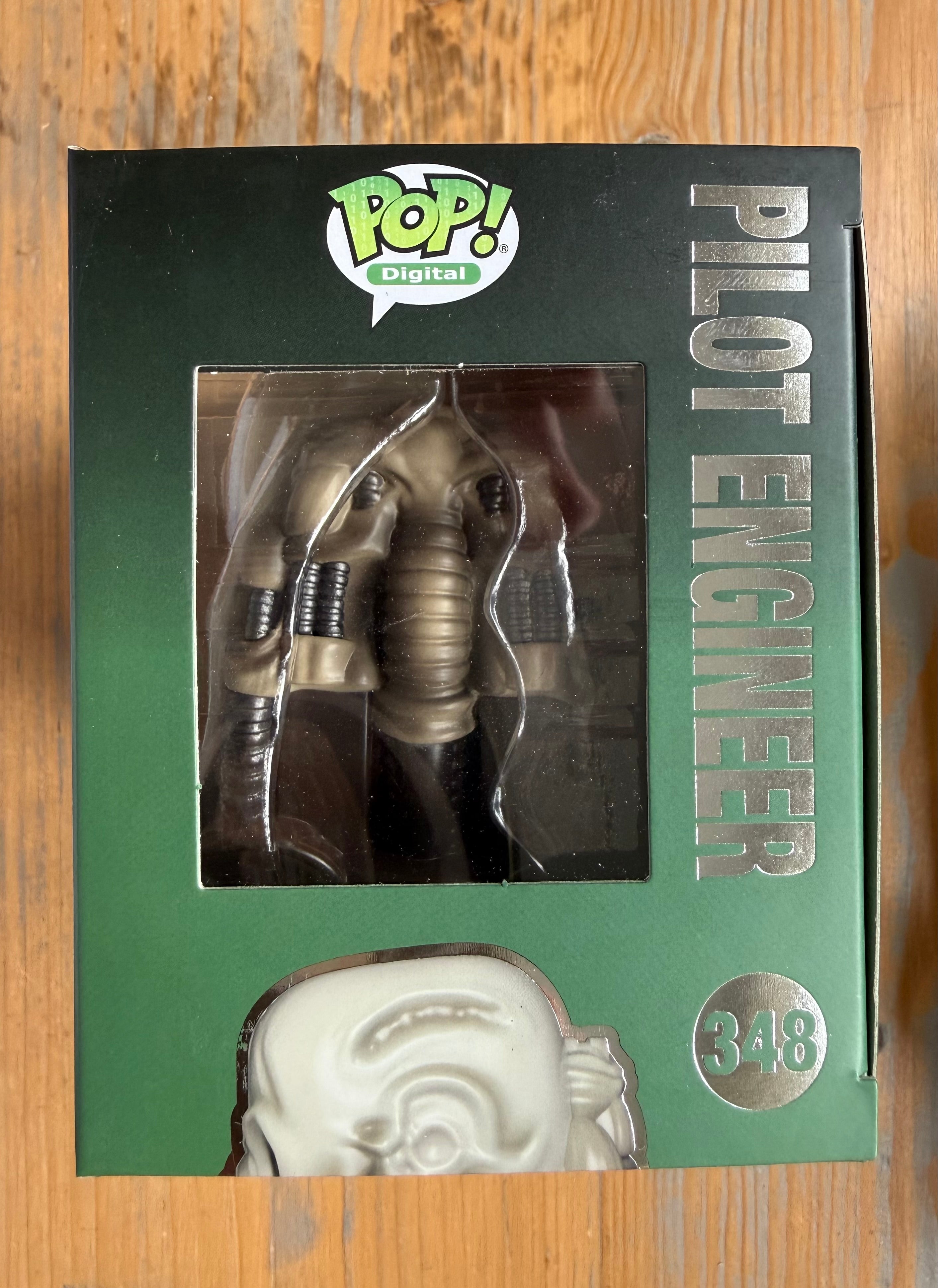 Funko Pop! Digital Pilot Engineer figure box front window with “348” badge