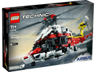 LEGO Technic Airbus H175 Rescue Helicopter toy set packaging featuring the model helicopter in red and white colors with rescue equipment.