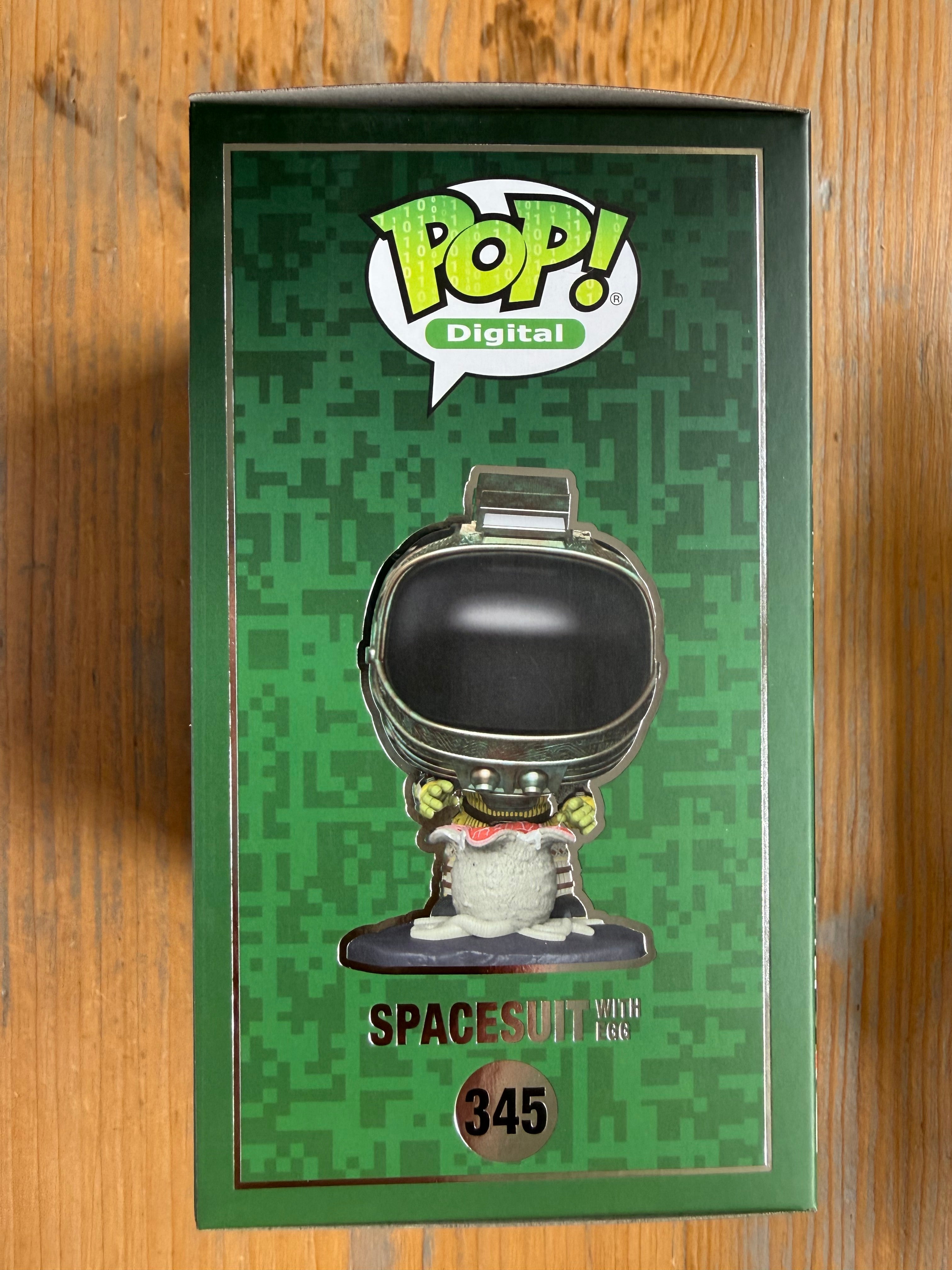 Funko Pop! Digital alien figure in spacesuit with egg, box front, #345