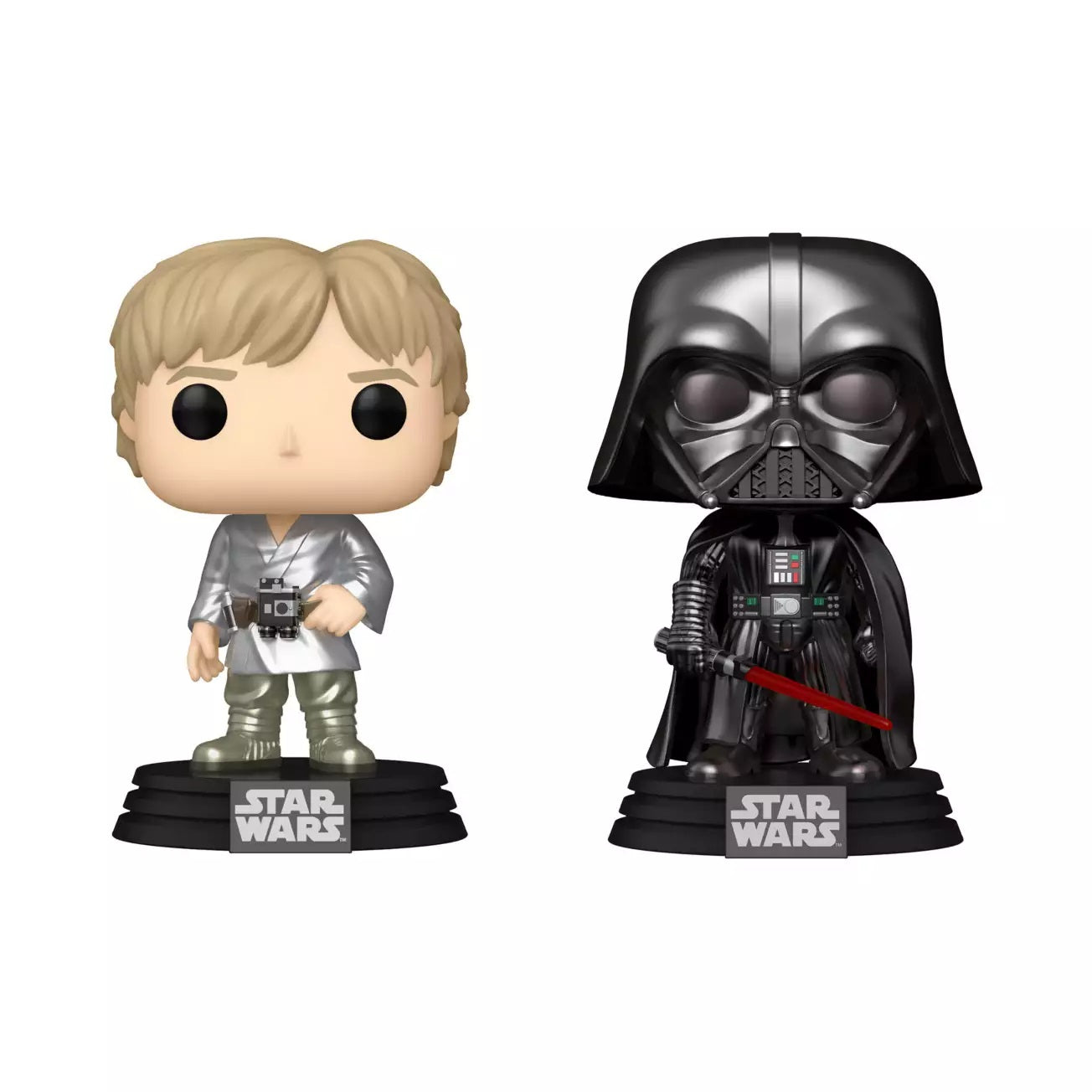 Funko Pop Star Wars Darth Vader and Luke Skywalker Metallic D23 20 Grey Wizard Toys Collectibles