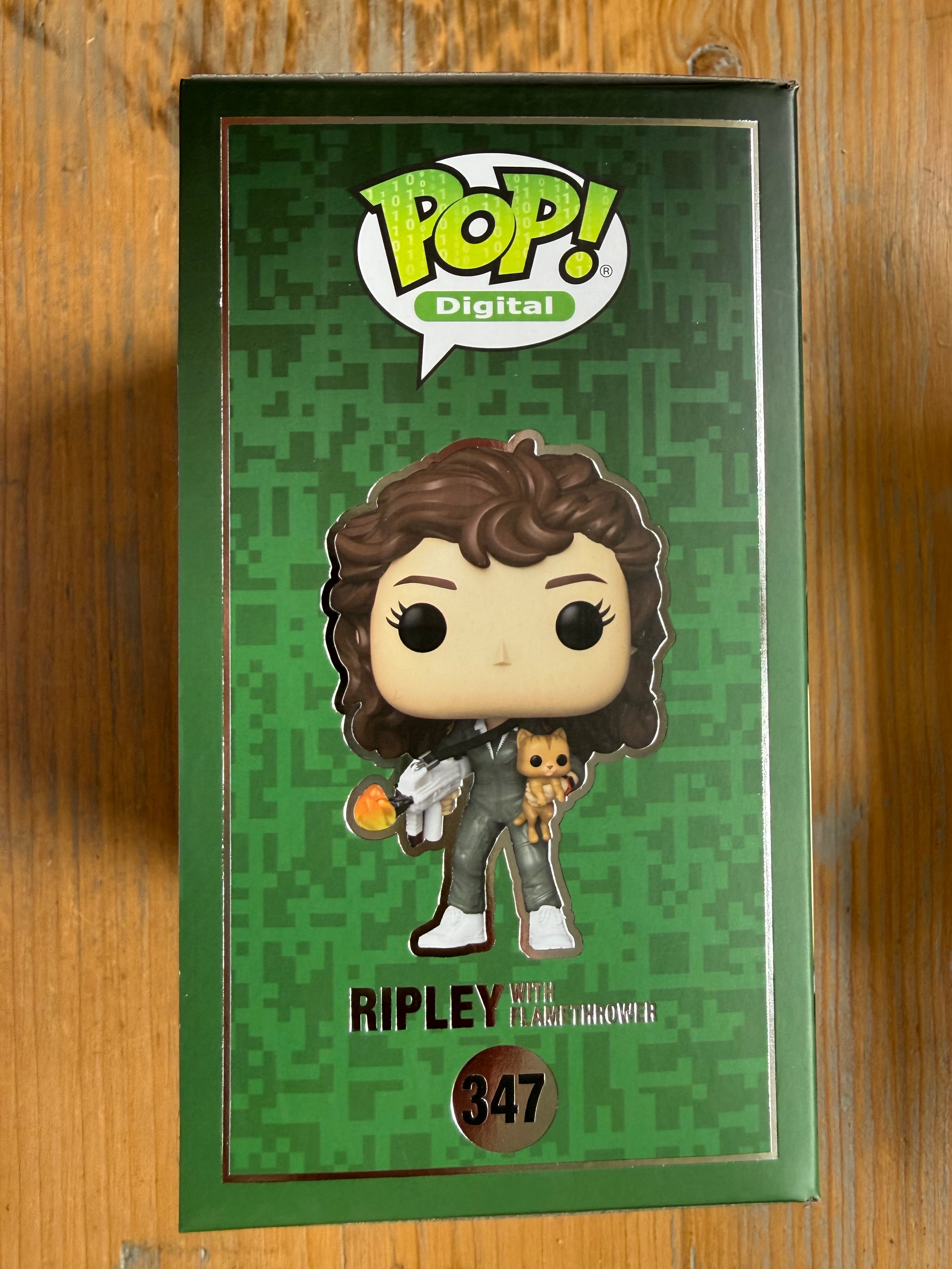 Funko Pop! Digital Ripley with flamethrower figure in box front, #347