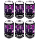 Vinyl Soda starter set: 6 metallic silver and purple cans labeled 'Mystery Soda'