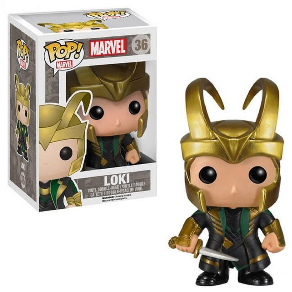 Funko Pop! Marvel: Loki with Helmet #36 – Grey Wizard Toys