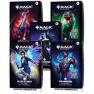 Set of 5 Magic: The Gathering Foundations Commander deck boxes, assorted artwork