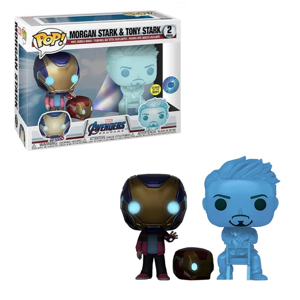 Morgan Stark & Tony Stark popular Glow/Dark Funko Pop