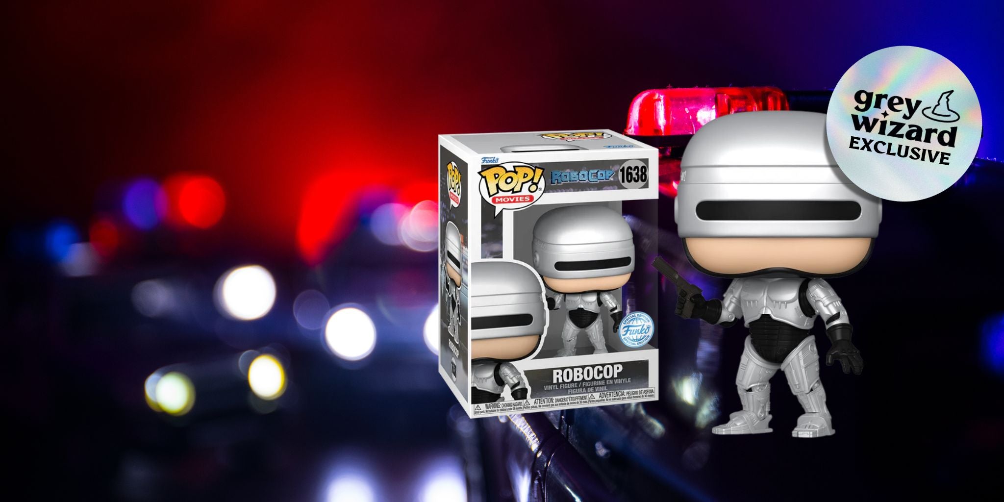 Robocop funko pop exclusive masked metallic grey wizard toys exclusive