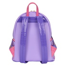 Hello Kitty bakery bag back view with purple straps and pink top handle
