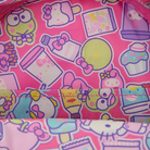 Hello Kitty bakery bag lining fabric in pink with character and pastry pattern