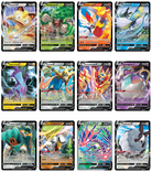 Pokémon TCG full-art card assortment featuring 12 Pokémon V and VMAX cards