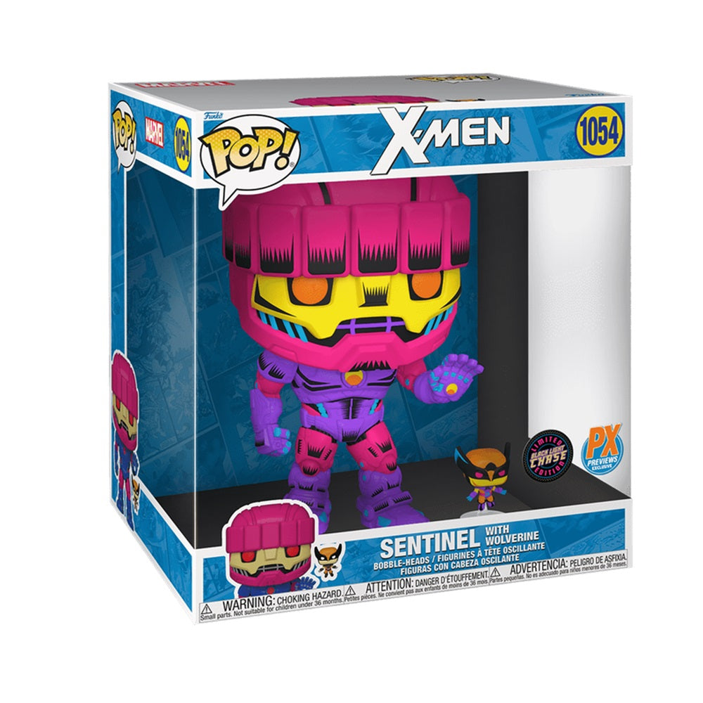 Funko Pop! 66636 Marvel: Sentinel with Wolverine (Blacklight Chase