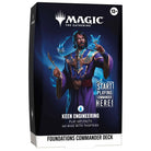 Keen Engineering Magic Foundations commander deck box with illustrated art and Start Playing Here panel