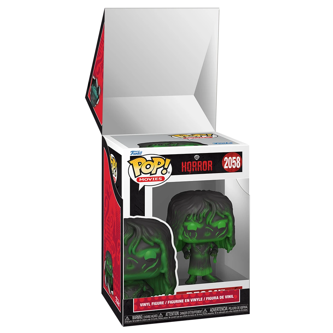 Funko Pop! Movies The Horror vinyl figure in its original display box, featuring the green zombie head and shoulders figure with a dark hair silhouette, shown against a plain white background.