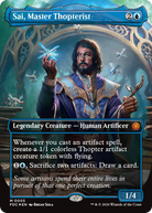 Magic card featuring Sai, Master Thopterist, legendary creature—human artificer, blue mana icon